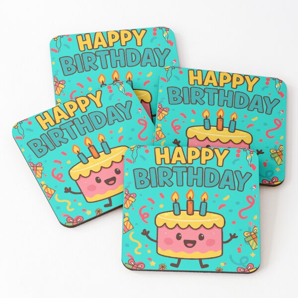 Item preview, Cute Kawaii Happy Birthday Cake Character designed and sold by Innova_Creations.