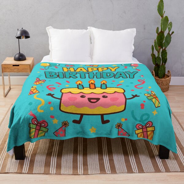 Item preview, Cute Kawaii Happy Birthday Cake Character designed and sold by Innova_Creations.