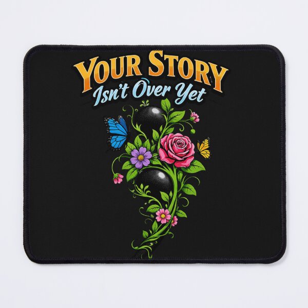 Item preview, Your Story Isn't Over Yet Semicolon Butterfly Rose designed and sold by Tsugraf Designs.