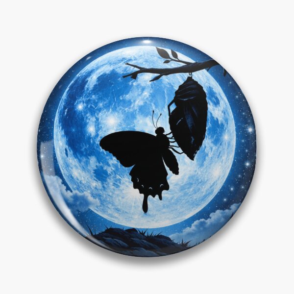 Item preview, Moonlit Metamorphosis - Butterfly Emerging Under the Blue Moon designed and sold by PhoenixbyGEDA.