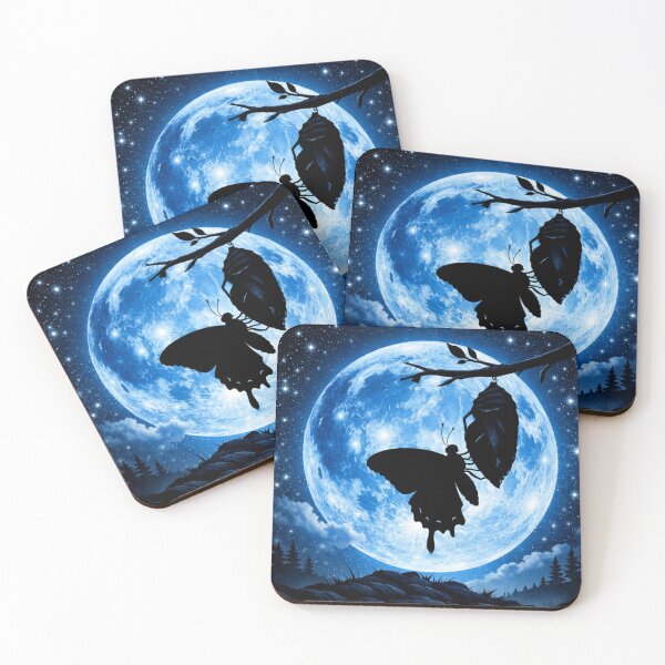 Item preview, Moonlit Metamorphosis - Butterfly Emerging Under the Blue Moon designed and sold by PhoenixbyGEDA.