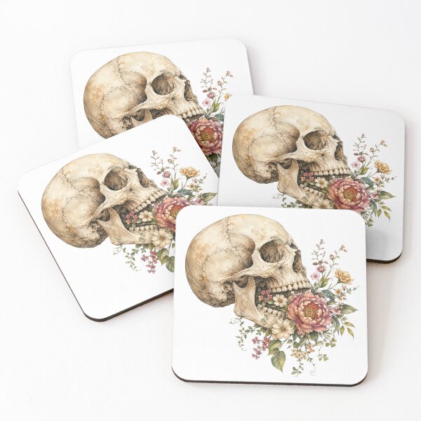 Item preview, Skull with Blooming Flowers designed and sold by Tropical art.