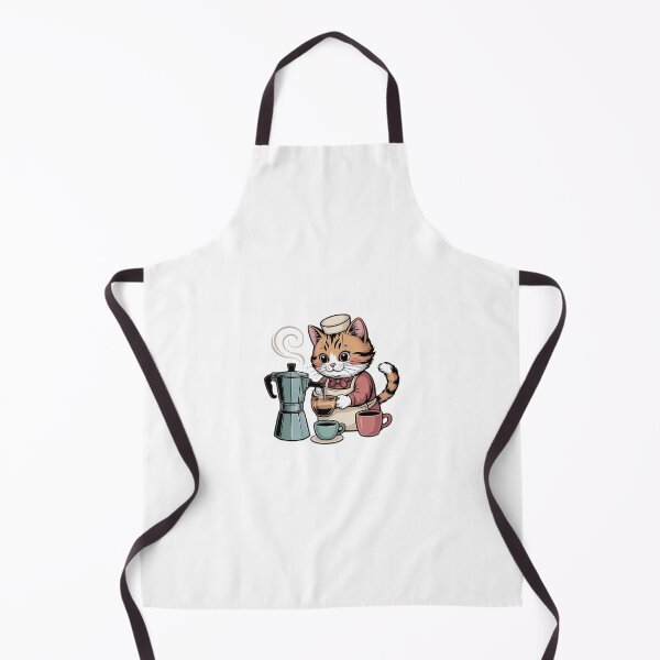 Item preview, Cute Cat Barista Coffee Lover Retro Art designed and sold by GridAura.