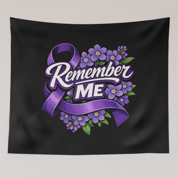 Item preview, Purple Ribbon Forget Me Not Flower Support Design designed and sold by Tsugraf Designs.