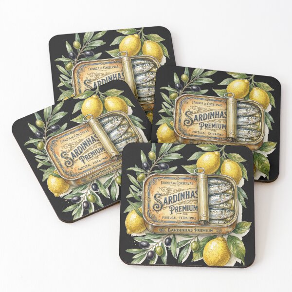 Item preview, Some Vintage Portuguese Sardine Tin Watercolor Painting designed and sold by CRAZY&ART.