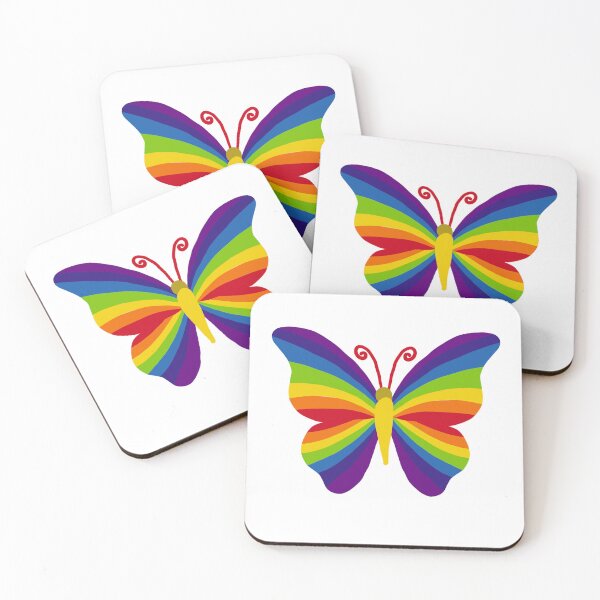 Item preview, Cute Rainbow Butterfly - Colorful Striped Insect Cartoon Graphic designed and sold by SolutionsArt.