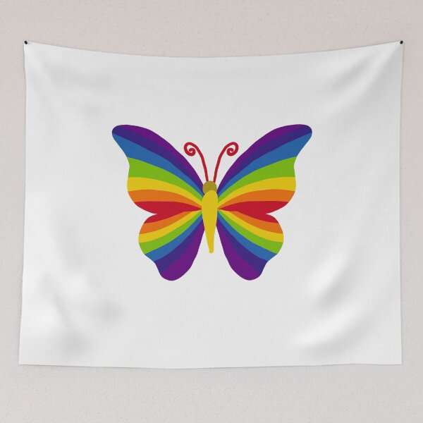 Item preview, Cute Rainbow Butterfly - Colorful Striped Insect Cartoon Graphic designed and sold by SolutionsArt.