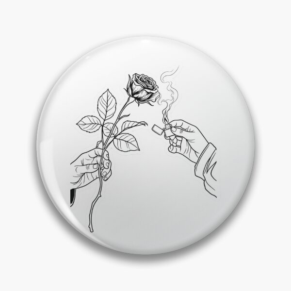 Item preview, Rose and Smoke Line Art Drawing designed and sold by JeevanStickers.
