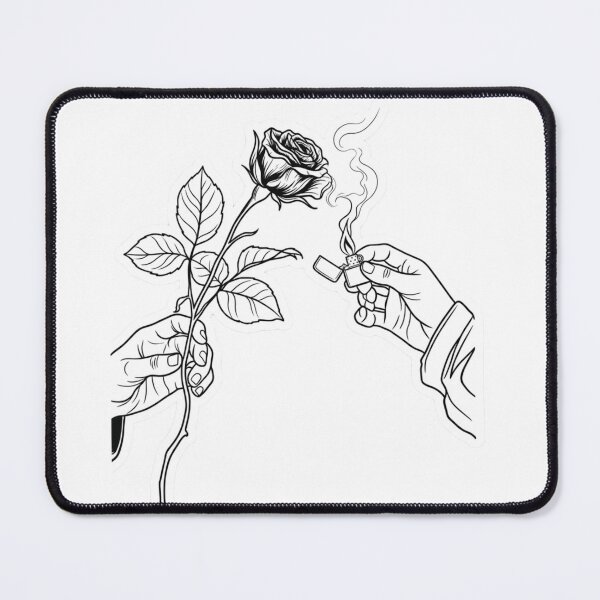 Item preview, Rose and Smoke Line Art Drawing designed and sold by JeevanStickers.