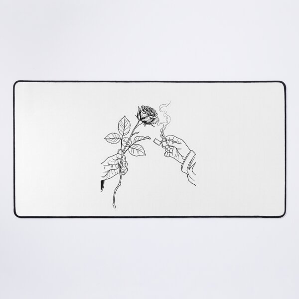 Item preview, Rose and Smoke Line Art Drawing designed and sold by JeevanStickers.