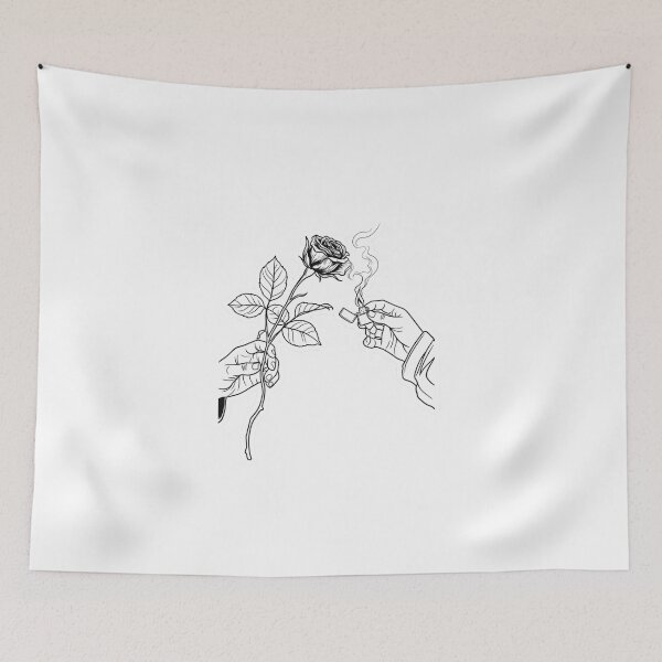 Item preview, Rose and Smoke Line Art Drawing designed and sold by JeevanStickers.