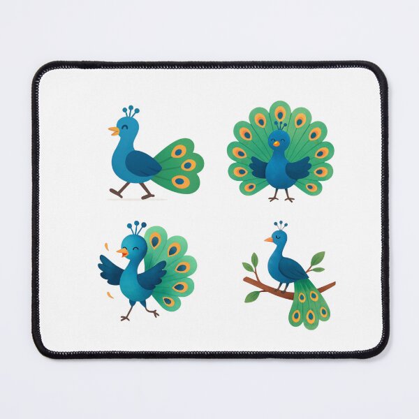 Item preview, Peacock Cuties Collection – 4 Watercolor Stickers designed and sold by BeaMiciaDoodles.