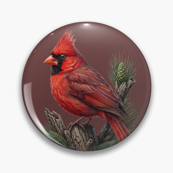 Item preview, Vibrant Northern Cardinal • Realistic Nature Illustrative Sticker & Apparel designed and sold by CleverCulture.