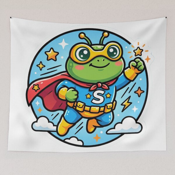 Item preview, Super Hero Frog – Cute Cartoon Amphibian Adventure Design designed and sold by ArtsyExplorer.