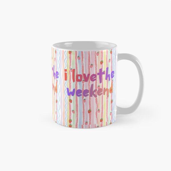 Item preview, Retro Strawberry Weekend Graphic with Striped Background designed and sold by VibranPalette.