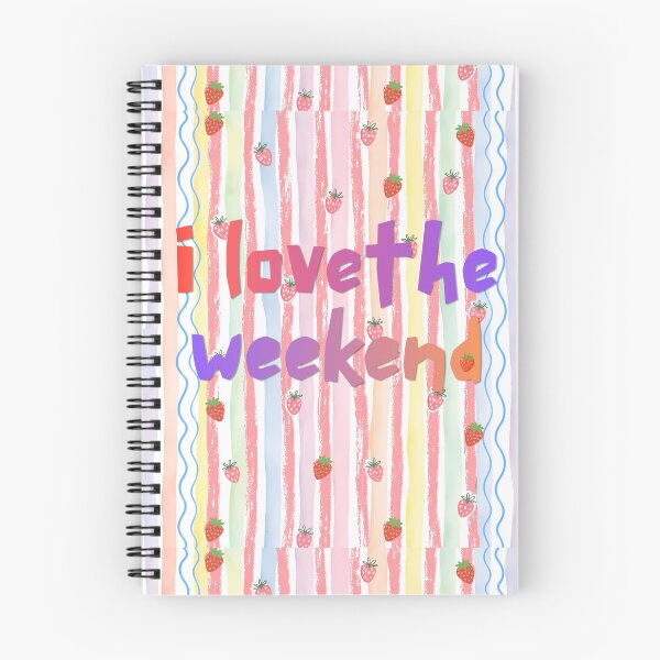 Item preview, Retro Strawberry Weekend Graphic with Striped Background designed and sold by VibranPalette.