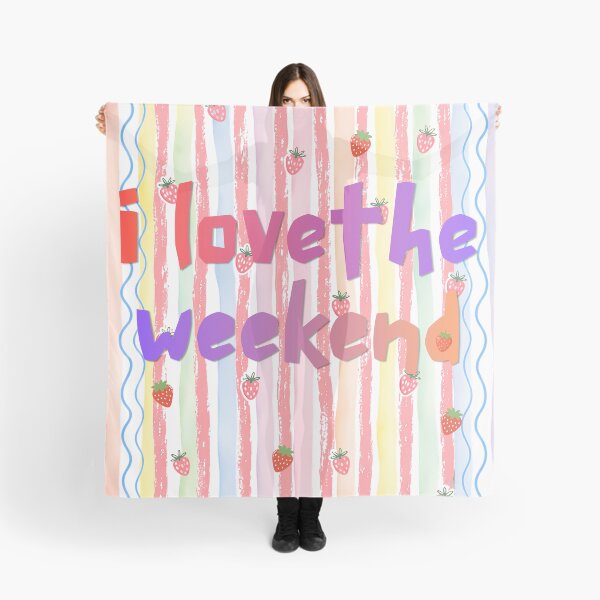 Item preview, Retro Strawberry Weekend Graphic with Striped Background designed and sold by VibranPalette.