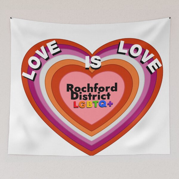 Item preview, Love is Love - Lesbian Flag designed and sold by Rochford District LGBTQ+ Group.