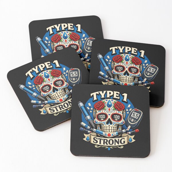 Item preview, Type 1 Diabetes Strong Sugar Skull Warrior T1D designed and sold by Tsugraf Designs.