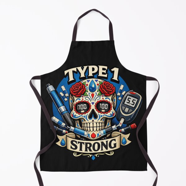 Item preview, Type 1 Diabetes Strong Sugar Skull Warrior T1D designed and sold by Tsugraf Designs.