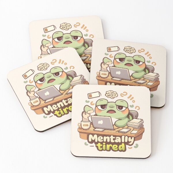 Item preview, Mentally Tired Frog | Cute Kawaii Chibi Desk Chaos designed and sold by Noxivora.