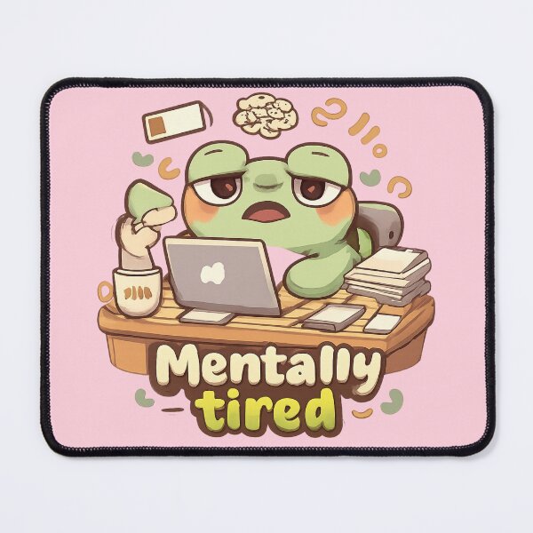 Item preview, Mentally Tired Frog | Cute Kawaii Chibi Desk Chaos designed and sold by Noxivora.