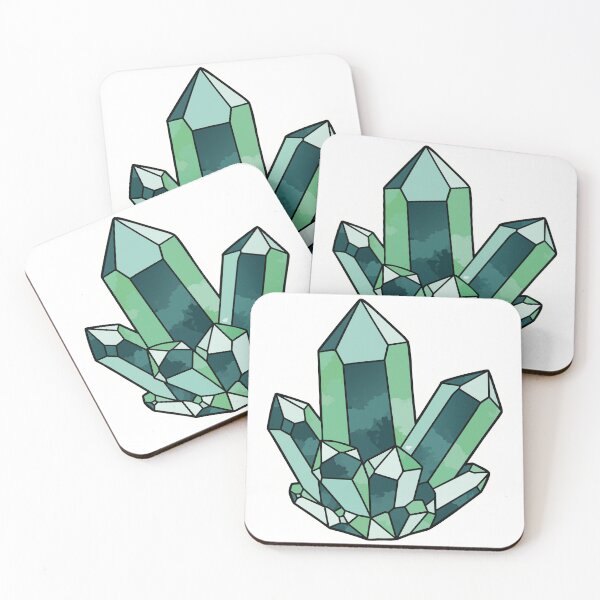 Item preview, Green Crystal Quartz Cluster Sticker - Watercolor Emerald Magic Gemstone Art designed and sold by BestChoiceService.