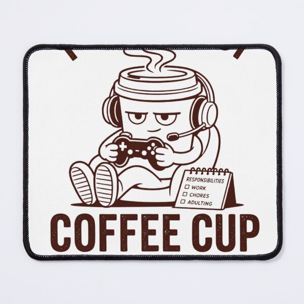 Item preview, Powered by Coffee Cups and Bad Decisions – Funny Gamer Coffee T-Shirt designed and sold by MerchWSzpilkach.