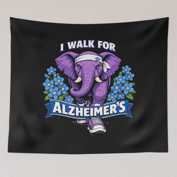 Item preview, I Walk For Alzheimer's Memory Support Elephant designed and sold by Tsugraf Designs.