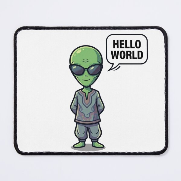 Item preview, Alien Chillin - Hello World Minimalist designed and sold by Yuxora.