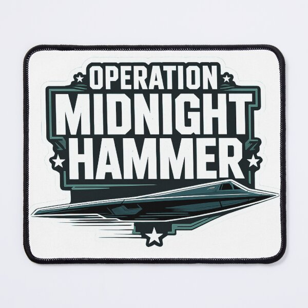 Item preview, Operation Midnight Hammer Stealth Jet Military Tactical T-Shirt and Sticker Design designed and sold by MerchlyMike.