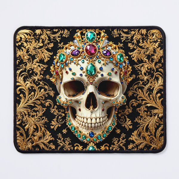 Item preview, Jeweled skull with royal crown and gold ornaments designed and sold by WonderPiks.