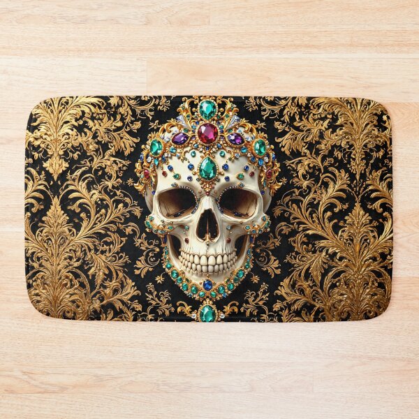 Item preview, Jeweled skull with royal crown and gold ornaments designed and sold by WonderPiks.