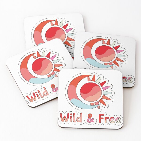 Item preview, Wild and Free Retro Sun and Moon Sticker - 70s Groovy Celestial Western Quote designed and sold by BestChoiceService.