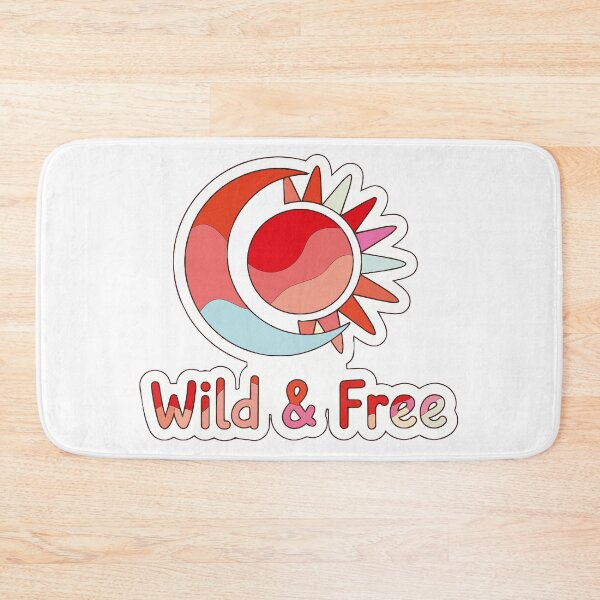 Item preview, Wild and Free Retro Sun and Moon Sticker - 70s Groovy Celestial Western Quote designed and sold by BestChoiceService.