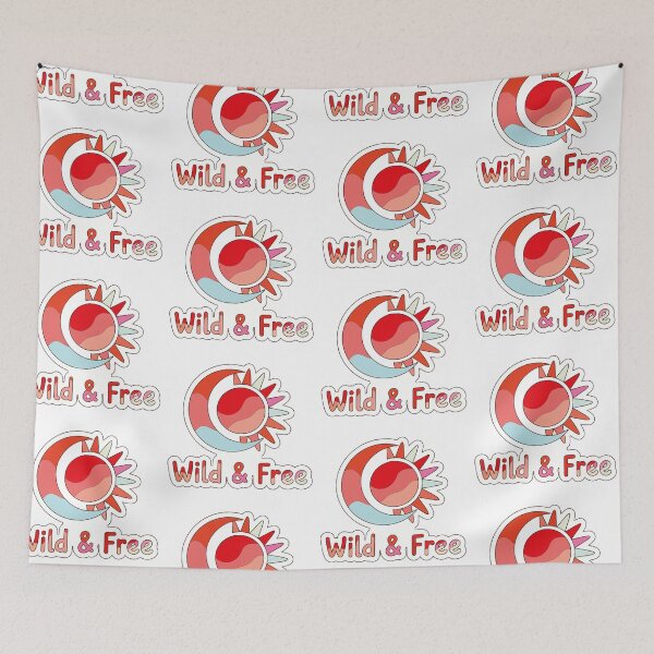 Item preview, Wild and Free Retro Sun and Moon Sticker - 70s Groovy Celestial Western Quote designed and sold by BestChoiceService.