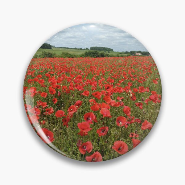 Item preview, Red poppy field landscape under summer sky. designed and sold by MyHappyArtShop.