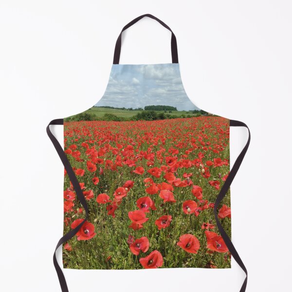 Item preview, Red poppy field landscape under summer sky. designed and sold by MyHappyArtShop.