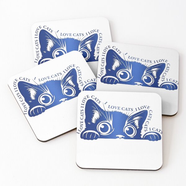 Item preview, Blue Cat Love for Cats designed and sold by Golden Threads Studio.