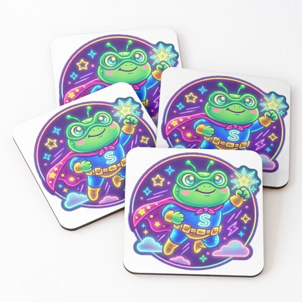 Item preview, Neon Super Hero Frog – Cute Cartoon Amphibian Adventure Design designed and sold by ArtsyExplorer.