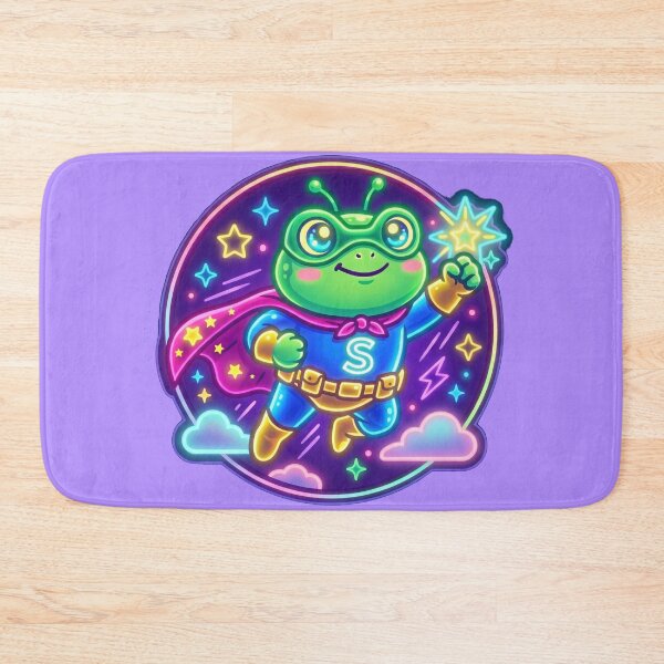 Item preview, Neon Super Hero Frog – Cute Cartoon Amphibian Adventure Design designed and sold by ArtsyExplorer.