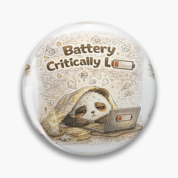 Item preview, Burnout Panda – Battery Critically Low | Exhausted Cozy Panda designed and sold by Clothes With Smiling Animals Walt Gral.