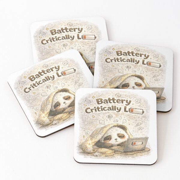 Item preview, Burnout Panda – Battery Critically Low | Exhausted Cozy Panda designed and sold by Clothes With Smiling Animals Walt Gral.