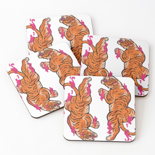Item preview, Dynamic Twin Tigers Illustration designed and sold by VividVibek.