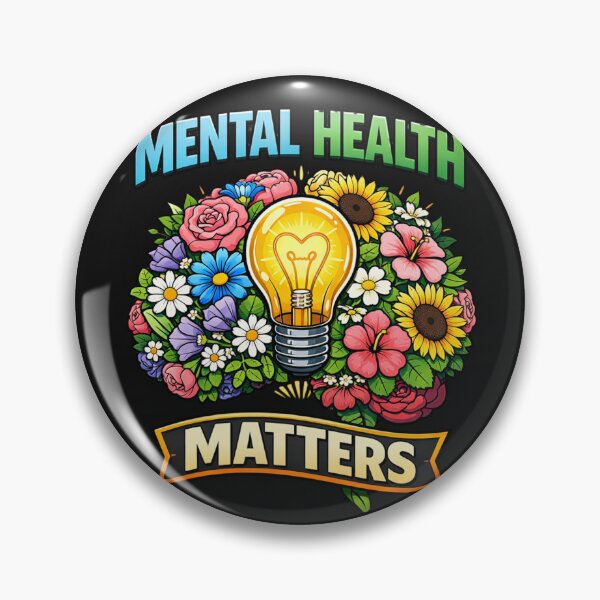 Item preview, Mental Health Matters Floral Brain Lightbulb Awareness designed and sold by Tsugraf Designs.