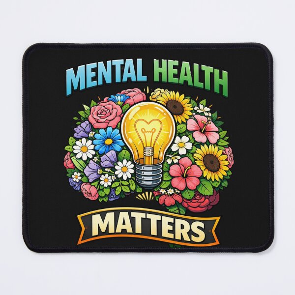 Item preview, Mental Health Matters Floral Brain Lightbulb Awareness designed and sold by Tsugraf Designs.