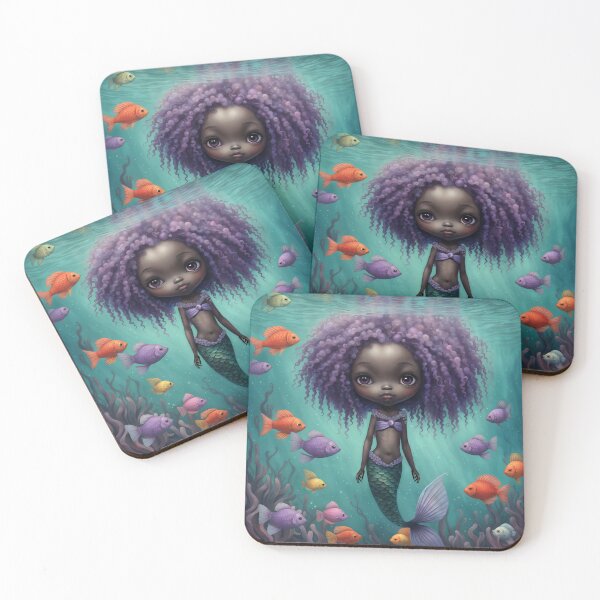 Item preview, Brianna Little Black Mermaid designed and sold by prettycritters.