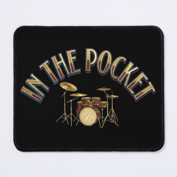 Item preview, In The Pocket Drummer Drum Kit Vintage Musician Graphic designed and sold by Rhythm Thru Art .