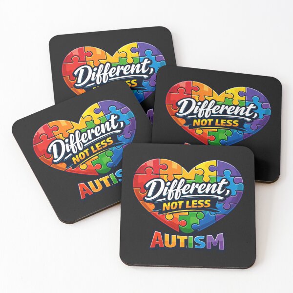 Item preview, Autism Awareness Different Not Less Puzzle Heart designed and sold by Tsugraf Designs.