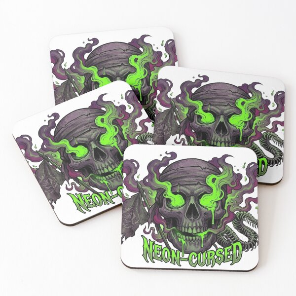 Item preview, Neon Cursed Skull and Snake Edgy Gaming Art designed and sold by JeevanStickers.
